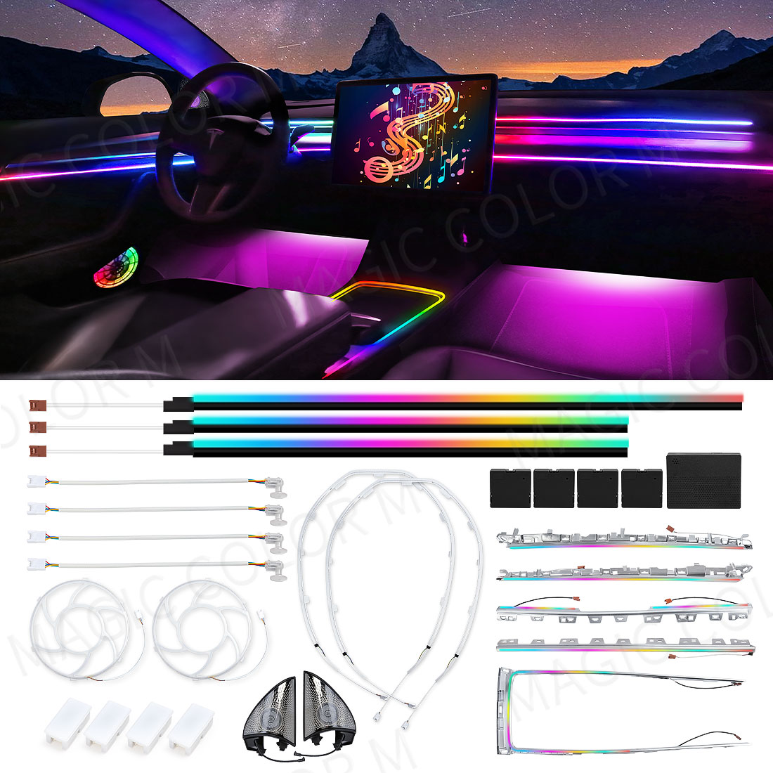 Interior Design Tech - Luci Ambientali LED per Tesla Model