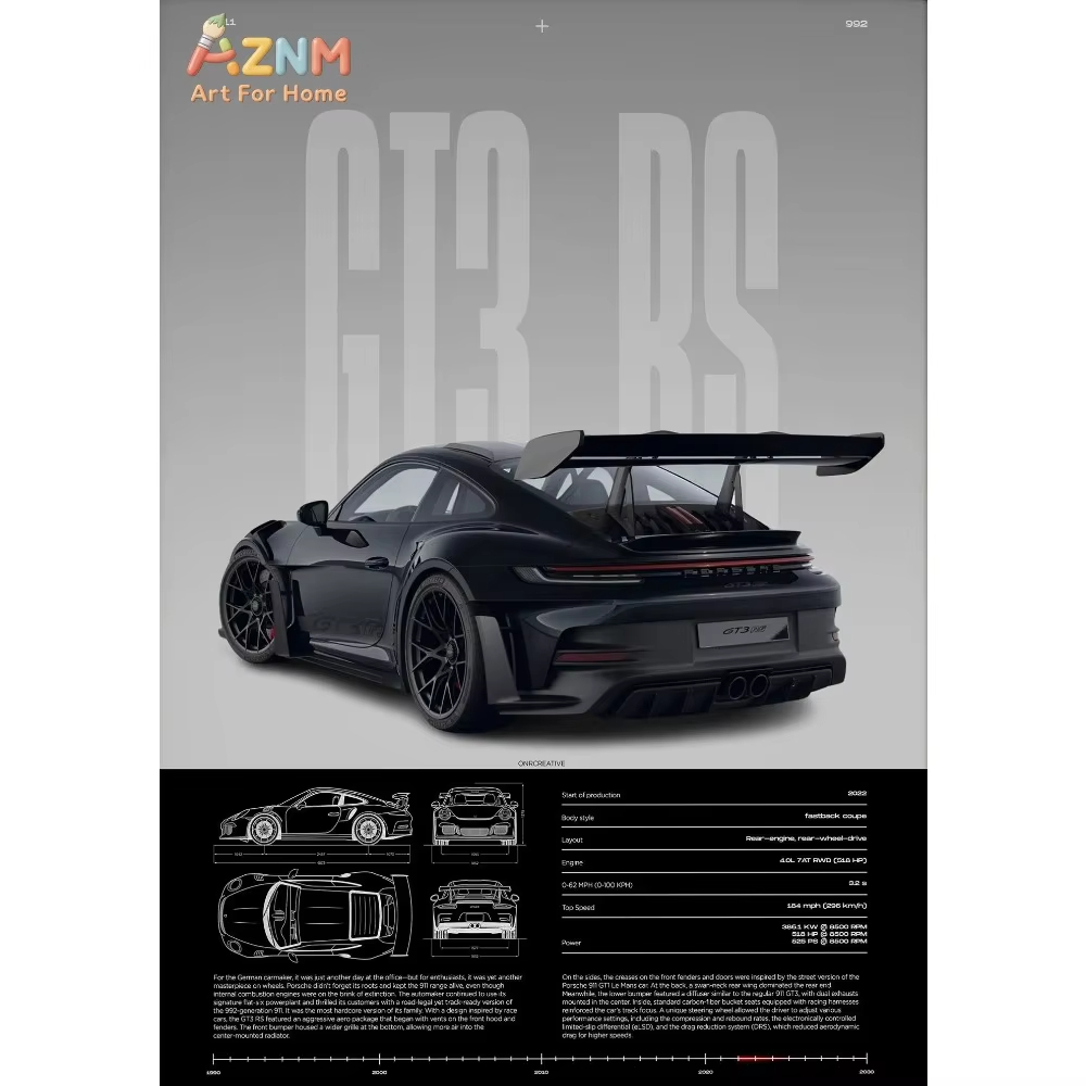 Interior Designer - Poster Minimalista di Auto Sportive 911
